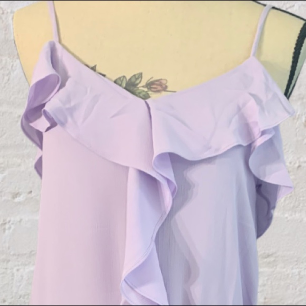 ❌DONATED❌Lilac Purple Ruffled Cascading Tie Waist Dress - Picture 7 of 14